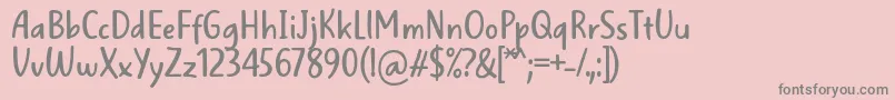 WellBredFontBySitujuh7ntypes-fontti – harmaat kirjasimet vaaleanpunaisella taustalla