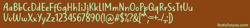 WellBredFontBySitujuh7ntypes Font – Green Fonts on Brown Background