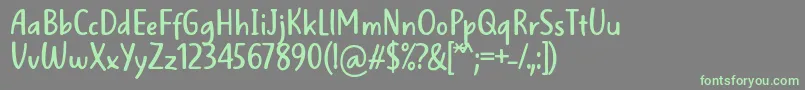 Czcionka WellBredFontBySitujuh7ntypes – zielone czcionki na szarym tle