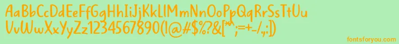 Шрифт WellBredFontBySitujuh7ntypes – оранжевые шрифты на зелёном фоне