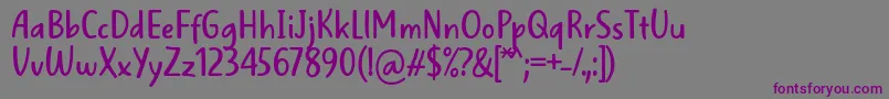 Fonte WellBredFontBySitujuh7ntypes – fontes roxas em um fundo cinza