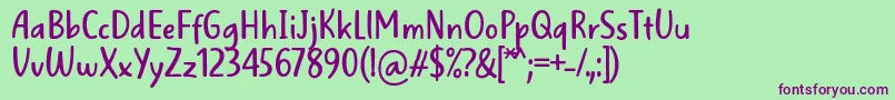 WellBredFontBySitujuh7ntypes Font – Purple Fonts on Green Background