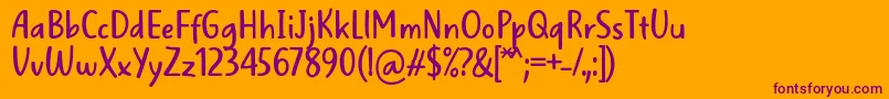 WellBredFontBySitujuh7ntypes Font – Purple Fonts on Orange Background
