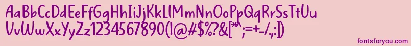 フォントWellBredFontBySitujuh7ntypes – ピンクの背景に紫のフォント