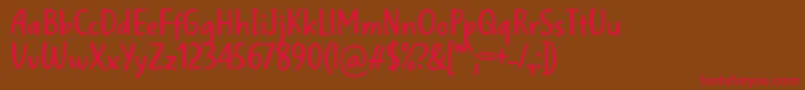 WellBredFontBySitujuh7ntypes Font – Red Fonts on Brown Background