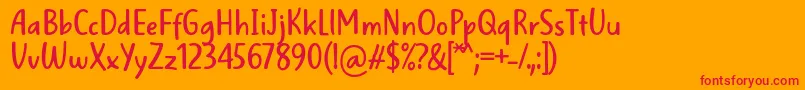WellBredFontBySitujuh7ntypes-Schriftart – Rote Schriften auf orangefarbenem Hintergrund