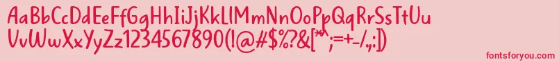 WellBredFontBySitujuh7ntypes Font – Red Fonts on Pink Background
