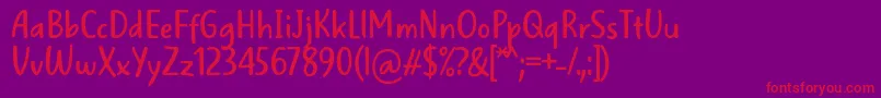 WellBredFontBySitujuh7ntypes Font – Red Fonts on Purple Background