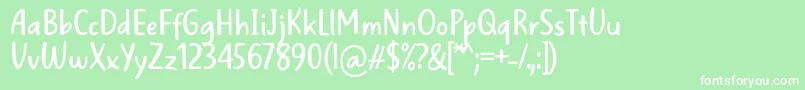 WellBredFontBySitujuh7ntypes-fontti – valkoiset fontit vihreällä taustalla