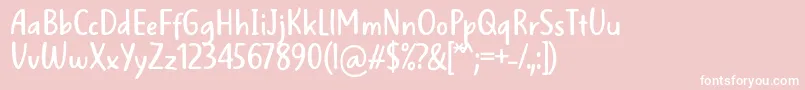 Fonte WellBredFontBySitujuh7ntypes – fontes brancas em um fundo rosa