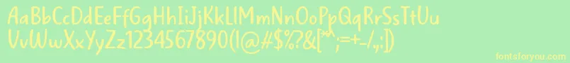WellBredFontBySitujuh7ntypes Font – Yellow Fonts on Green Background