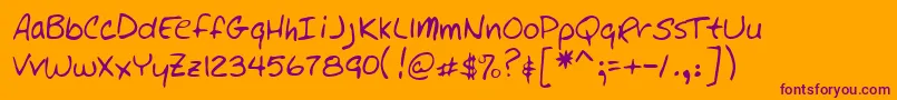 Lehn147 Font – Purple Fonts on Orange Background