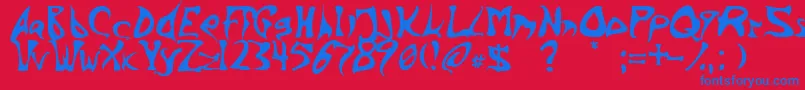 Inkbarb Font – Blue Fonts on Red Background