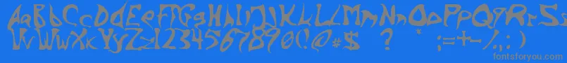 Inkbarb Font – Gray Fonts on Blue Background