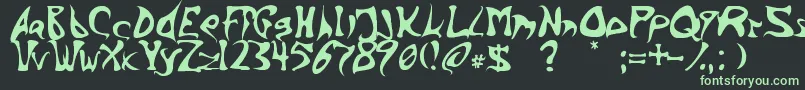 Inkbarb Font – Green Fonts on Black Background
