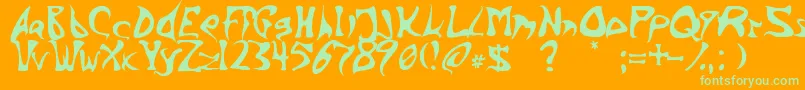 Inkbarb Font – Green Fonts on Orange Background