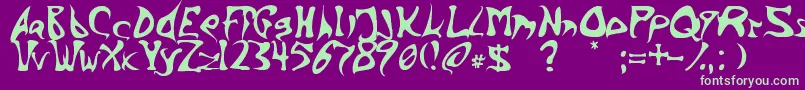 Inkbarb Font – Green Fonts on Purple Background