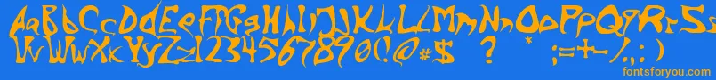 Inkbarb Font – Orange Fonts on Blue Background