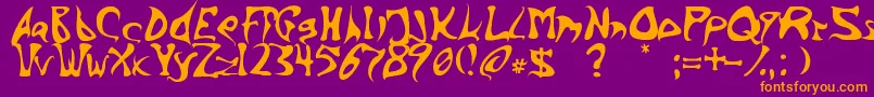 Inkbarb Font – Orange Fonts on Purple Background