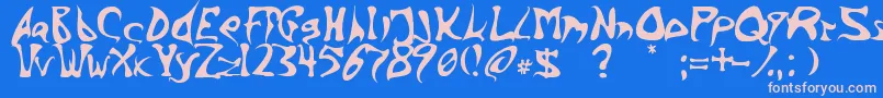 Inkbarb Font – Pink Fonts on Blue Background