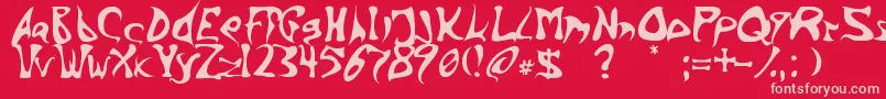 Inkbarb Font – Pink Fonts on Red Background