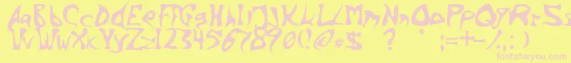 Inkbarb Font – Pink Fonts on Yellow Background