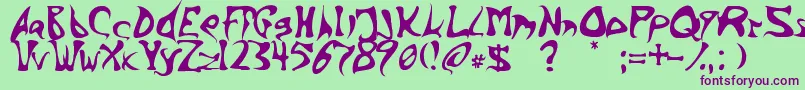 Inkbarb Font – Purple Fonts on Green Background