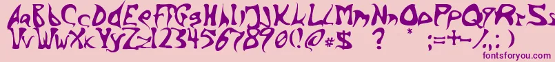 Inkbarb Font – Purple Fonts on Pink Background