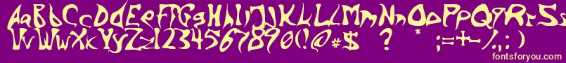 Inkbarb Font – Yellow Fonts on Purple Background