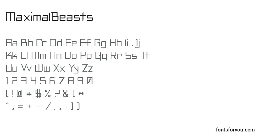 MaximalBeasts-fontti – aakkoset, numerot, erikoismerkit