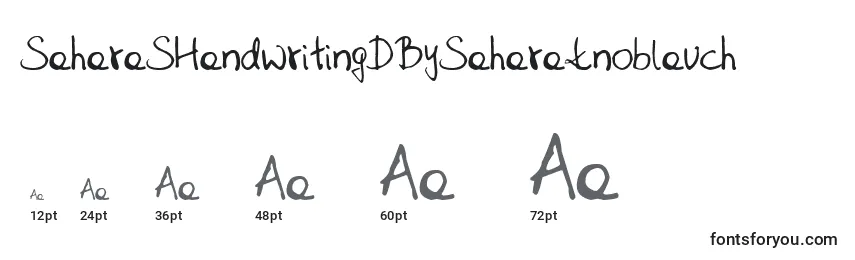 SaharaSHandwritingDBySaharaknoblauch-fontin koot