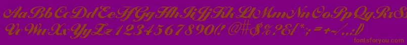 LarissaextraboldRegular Font – Brown Fonts on Purple Background