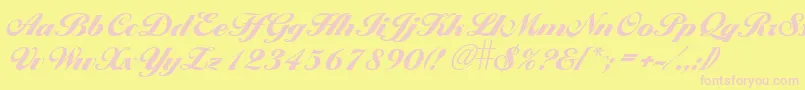 LarissaextraboldRegular-Schriftart – Rosa Schriften auf gelbem Hintergrund