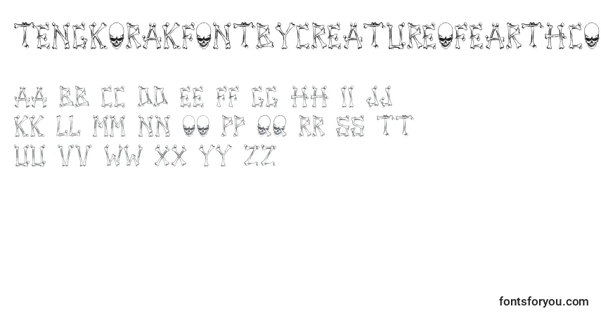 A fonte TengkorakFontByCreatureofearthCoe – alfabeto, números, caracteres especiais