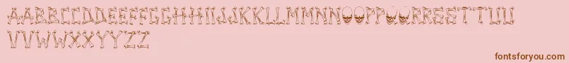 TengkorakFontByCreatureofearthCoe Font – Brown Fonts on Pink Background