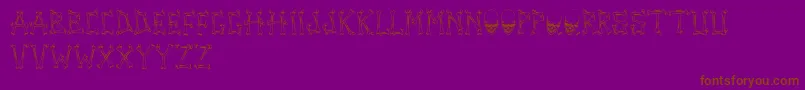 TengkorakFontByCreatureofearthCoe Font – Brown Fonts on Purple Background