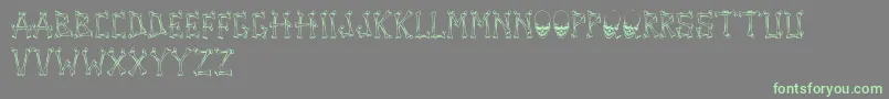 TengkorakFontByCreatureofearthCoe Font – Green Fonts on Gray Background