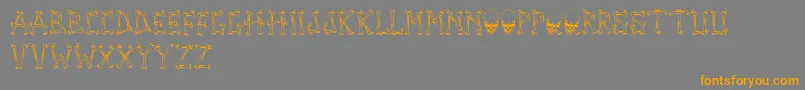 TengkorakFontByCreatureofearthCoe Font – Orange Fonts on Gray Background