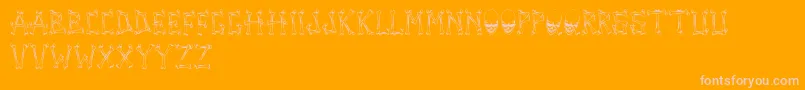 TengkorakFontByCreatureofearthCoe-Schriftart – Rosa Schriften auf orangefarbenem Hintergrund