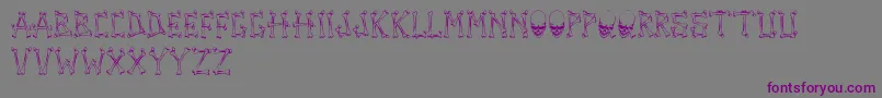 TengkorakFontByCreatureofearthCoe-fontti – violetit fontit harmaalla taustalla