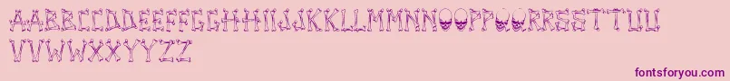 TengkorakFontByCreatureofearthCoe-Schriftart – Violette Schriften auf rosa Hintergrund