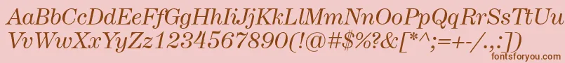 フォントHerculesItalic – ピンクの背景に茶色のフォント