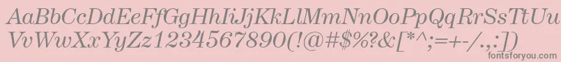 Weitere Informationen zur HerculesItalic-Schriftart HerculesItalic-Schriftart – Graue Schriften auf rosa Hintergrund
