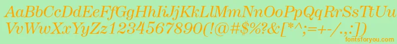 HerculesItalic Font – Orange Fonts on Green Background