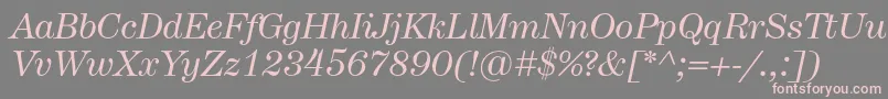 フォントHerculesItalic – 灰色の背景にピンクのフォント