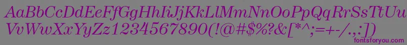 Шрифт HerculesItalic – фиолетовые шрифты на сером фоне