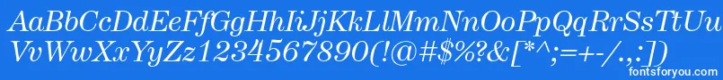 HerculesItalic-fontti – valkoiset fontit sinisellä taustalla