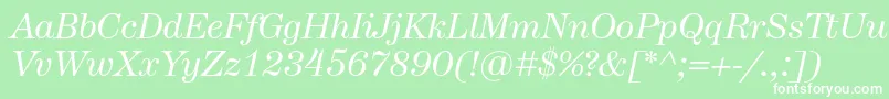 fuente HerculesItalic – Fuentes Blancas Sobre Fondo Verde