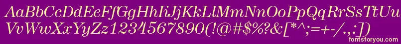 HerculesItalic Font – Yellow Fonts on Purple Background