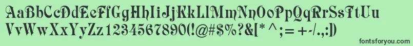 Raphaelstd Font – Black Fonts on Green Background